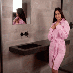Badjas van Bamboe Viscose,  Roze