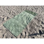 Luxe XXL Sauna-, Massage- & Strandhanddoek – Groen – Met Kussenuitsparing & Handige Telefoonzakken