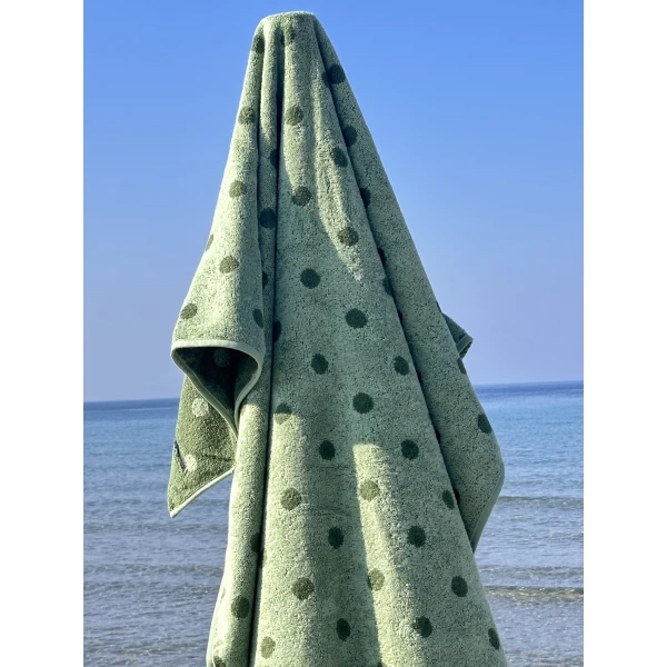 Luxe XXL Sauna-, Massage- & Strandhanddoek – Groen – Met Kussenuitsparing & Handige Telefoonzakken