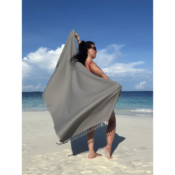 Extra Large Hamamdoek – Voor Strand, Sauna & Meer |95 x 215 cm | Grijs Extra Large Hamamdoek – Voor Strand, Sauna & Meer |95 x 215 cm | Grijs