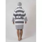 Extra Dun Sauna Badjas, 100% Katoen  Wit Antraciet