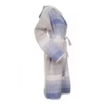 Sauna Badjas, Van Katoen Extra Dun  Bruin Wit Blauw
