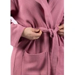 Badjas Roze – Lichte Wafelstructuur  - Dunne Badjas– Met Capuchon – 100% Katoen