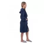 Dames jersey badjas  met ritssluiting en capuchon Marineblauw