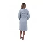 Dames Jersey Badjas met Ritssluiting en Capuchon – Lichtblauw/Mint