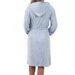 Dames Jersey Badjas met Ritssluiting en Capuchon – Lichtblauw/Mint