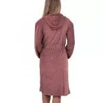 Dames jersey badjas  met ritssluiting en capuchon Poeder Roze