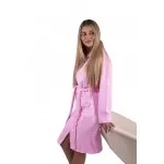 Dames Badjas met ritssluiting van Bamboe, Roze Dames Badjas met ritssluiting van Bamboe, Roze