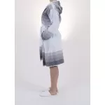 Sauna Badjas, Van Katoen Extra Dun Wit Blauw Antraciet