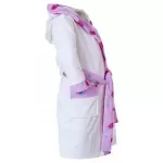 Kinderbadjas , 100% van Katoen Wit Roze