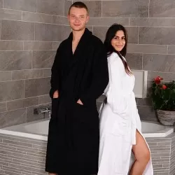Badjas van Bamboe Viscose, Zwart