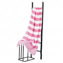 Hamamdoek, Roze Wit  gestript , 95 x 170cm Dun 
