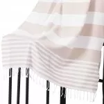 Zomerse Hamamdoek – Katoen – Wit/Crème Gestreept – Licht & Sneldrogend – 95x175 cm