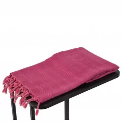 Hamamdoek,Stonewashed,Denim, Rood, 85x165 cm.