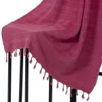 Hamamdoek,Stonewashed,Denim, Rood, 85x165 cm.
