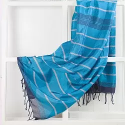 Hamamdoek, X.ZIIR Zijde, blauw, 190x90 cm.