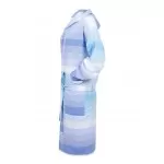 Extra Dun Sauna Badjas Van Katoen , Turquoise  Wit Blauw