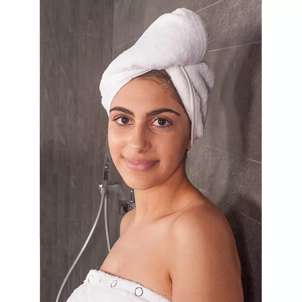 Luxe Haarhanddoeken van Bamboe – Set van 2 | Sauna & Douche | 30x70 cm | Wit
