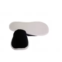 Sauna Slippers BAMBOE  Badstof Dichte Teen Zwart, een maat  38/41
